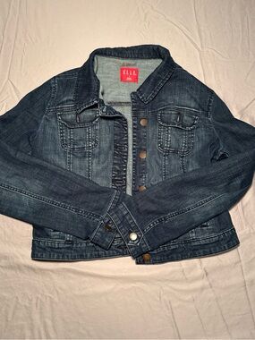 Elle Girls' Dark Blue Denim Trucker Jacket